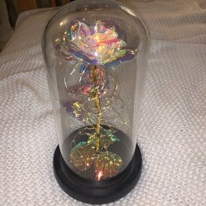 Galaxy rose in glass dome